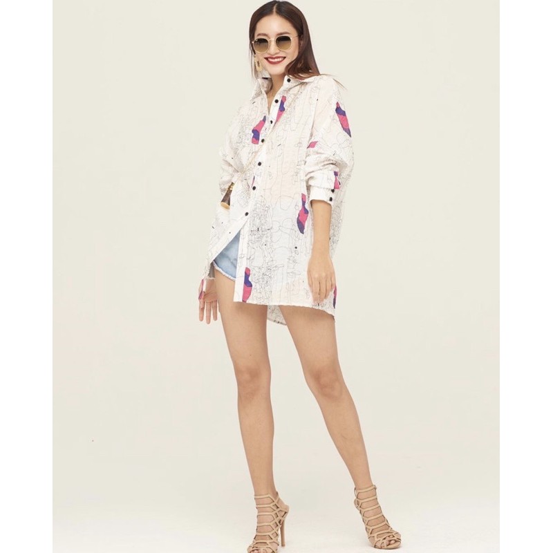 Women Long Shirt White Background