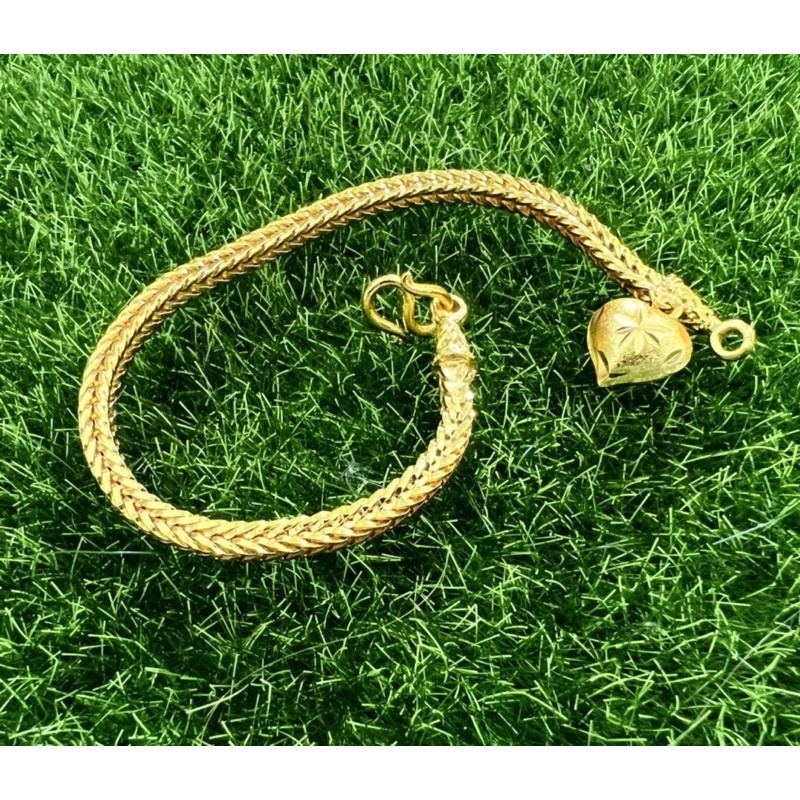 ข้อมือทองหุ้มลายสี่เสาตันหนักประมาณ1บาท แถมฟรีตะของทองปั้มความยาวข้อมือรวมตะขอ งานดีมีคุณภาพเกรดพรีเมียม