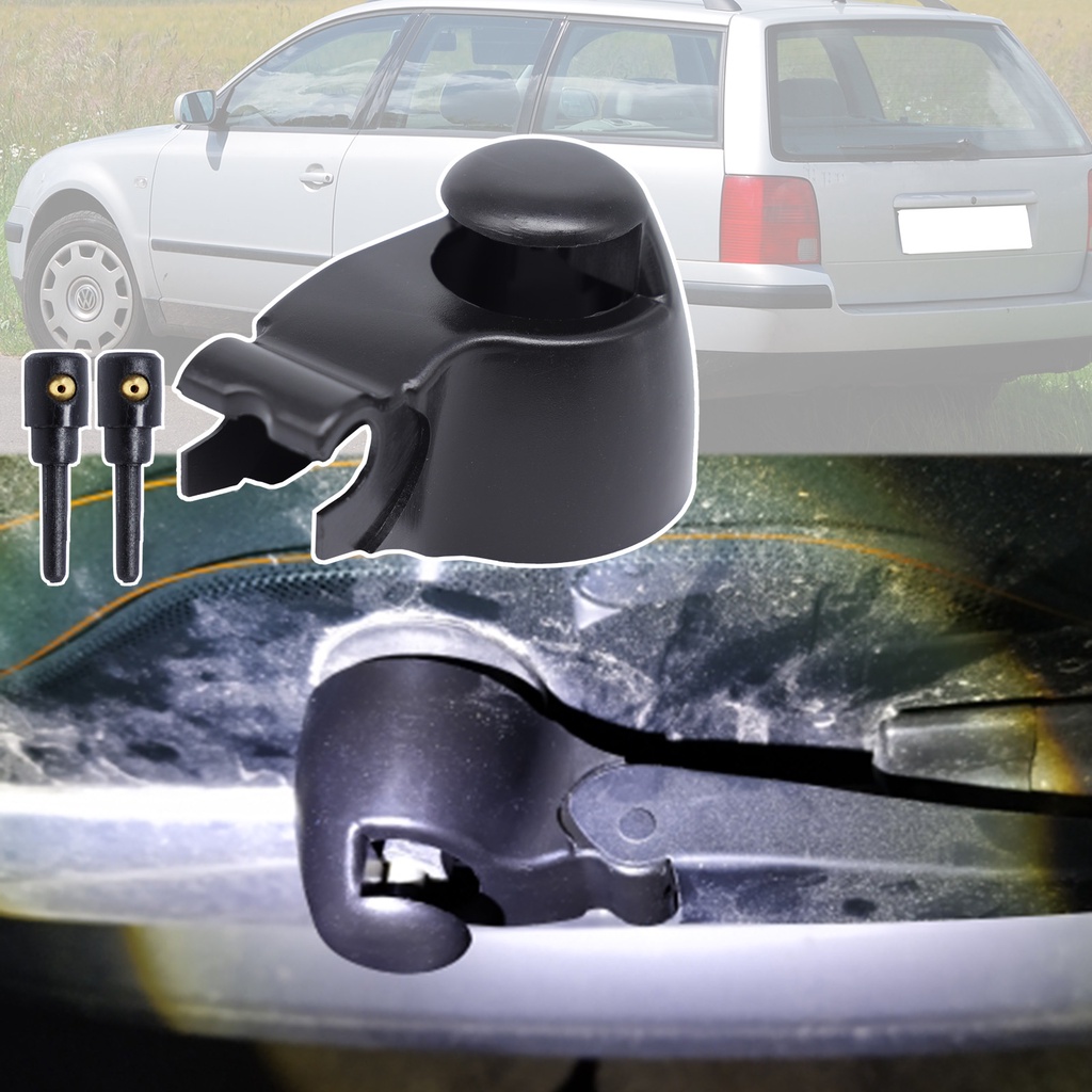 Car Rear Windshield Wiper Arm Blade Rocker Bolt Cover Cap Washer Jet Nozzles Set Accessories For VW 
