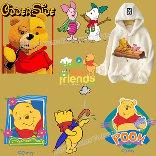 สติกเกอร์ ลายการ์ตูน Disney Winnie The Pooh DIY สําหรับตกแต่งเสื้อผ้า เสื้อฮู้ด กระเป๋า