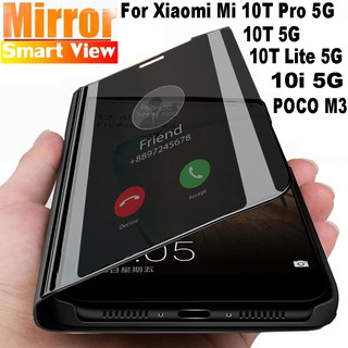 ( Mirror) Xiaomi Mi 10T Pro 5G / Mi10T 5G/Mi 10T Lite/Mi 10i 5G เคสโทรศัพท์มือถือแบบฝาพับสําหรับ POCO F3 M3 X3 NFC X3 Pro pocof3