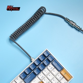 Royal Kludge Coiled Cable สายคีย์บอร์ด เคเบิ้ลขด USB C to A สำหรับ Mechanical Keyboard คีย์บอร์ดคัสต้อม