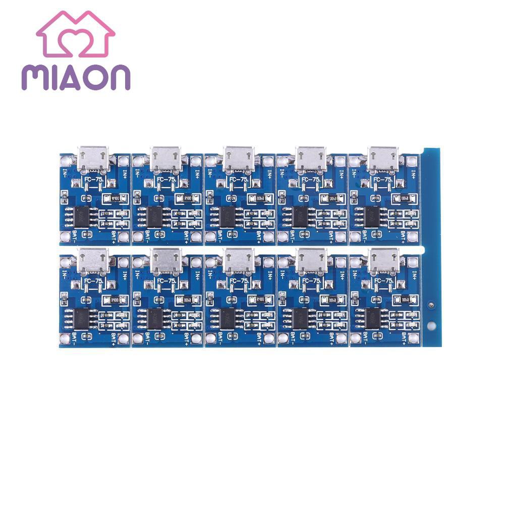 miaon บอร์ดชาร์จแบตเตอรี่ลิเธียม 5 v mini usb 1a tp 4056 10 ชิ้น