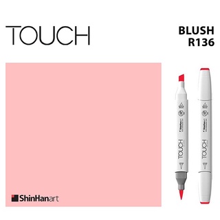 TOUCH TWIN BRUSH MARKER R136 (BLUSH) / มาร์คเกอร์หัวพู่กัน-หัวตัดขนาดกลาง รหัส R136 (BLUSH)