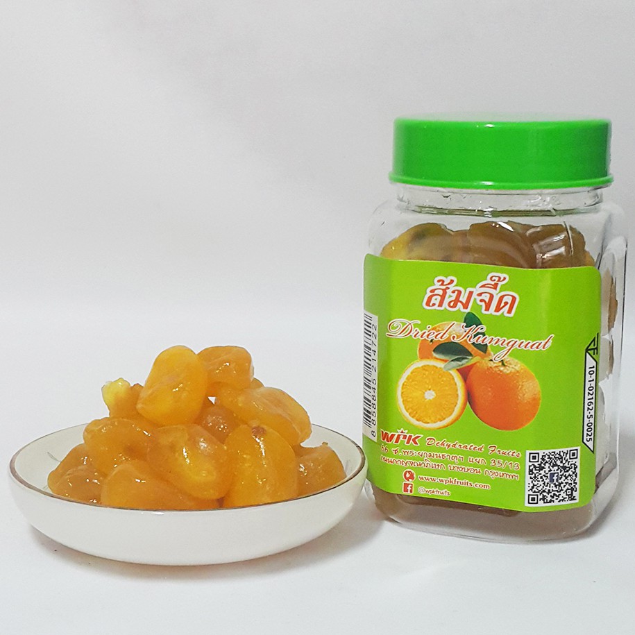 ส้มจี๊ดอบแห้ง 150 g. อร่อยมาก บรรจุกระปุก พกพาง่าย # Dried Kumquat