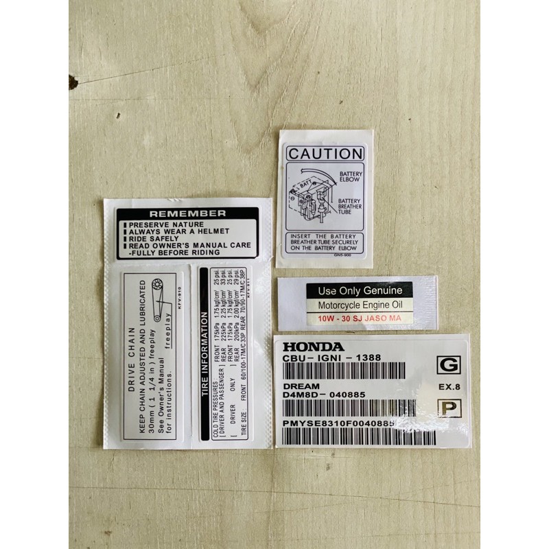 EX5 DREAM STIKER STD KILANG MOTOR STIKER FULLSET