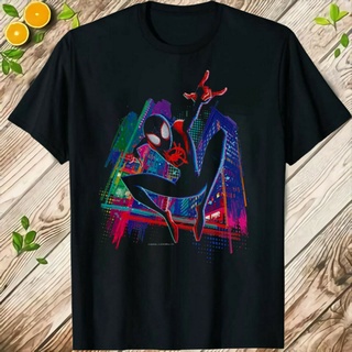 เสื้อยืด พิมพ์ลาย Marvel Spider-Man Miles Morales แฟชั่นคู่รัก