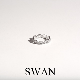 SWAN - Chain Pave Ring แหวนเงินแท้ ฝังเพชรคิวบิกเซอร์โคเนีย cubic zirconia