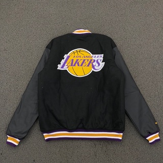 Los ANGELES LAKERS เสื้อแจ็กเก็ตบอมเบอร์ พรีเมี่ยม สีดํา