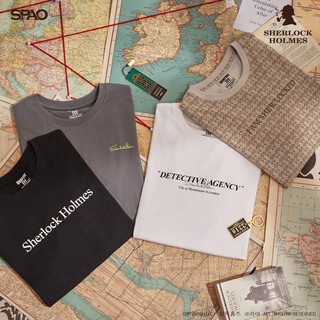 Pre-Order ของแท้ SPAO x Sherlock เสื้อยืดกรีนลาย