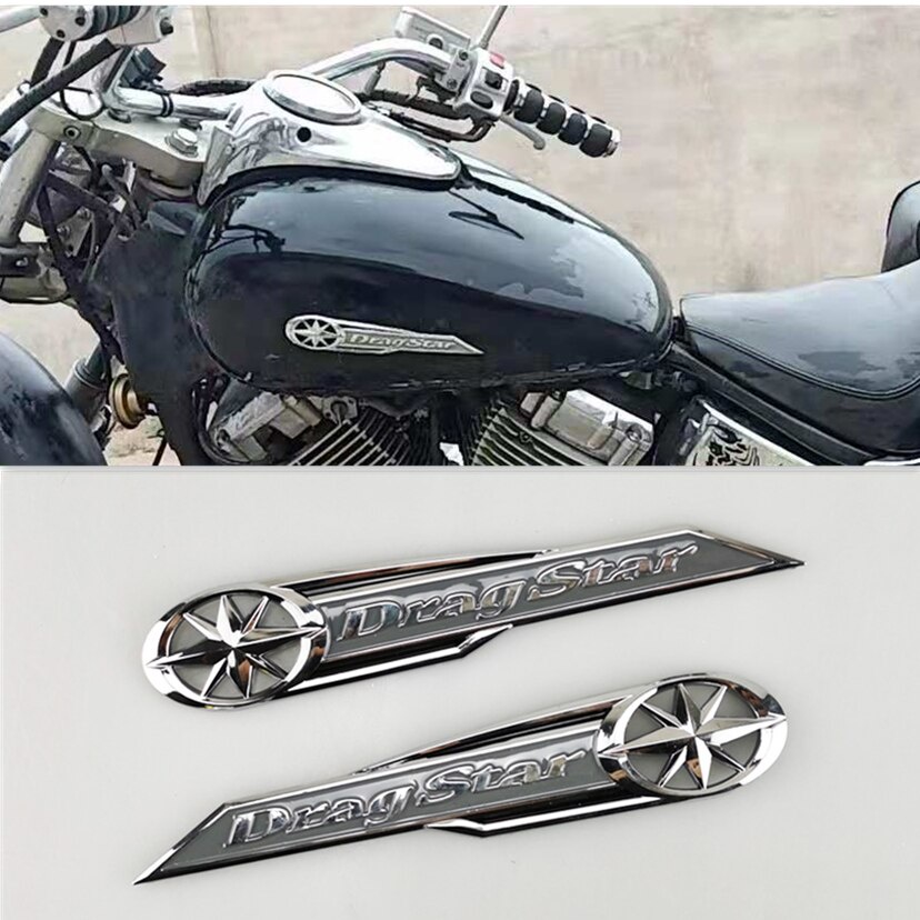 สติกเกอร์โครเมี่ยม 3 มิติสติกเกอร์ตราสัญลักษณ์ Abs สําหรับ Yamaha Xvs250 Xvs250 400 650 Xv400 Xvs400