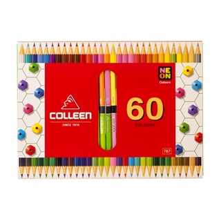 สีไม้คอลลีน Colleen รุ่น 30 แท่ง 60 สี #787 สองหัว (แท่งเหลี่ยม) ผ่านมาตฐานการผลิตยุโรป EN 73/1 ปลอดภัยไร้สารพิษ