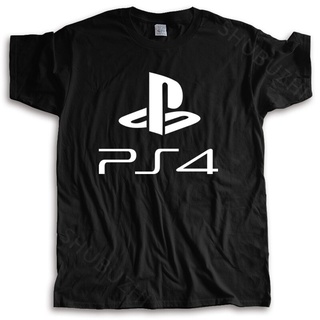 ขายดี!เสื้อยืด ผ้าฝ้าย พิมพ์ลายโลโก้ PS4 - PLAYSTION 4 พลัสไซซ์ แฟชั่นฤดูร้อน สําหรับผู้ชายS-5XL