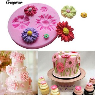 Gregorio ดอกไม้ 3D Fondant เค้ก DIY แม่พิมพ์ซิลิโคนแม่พิมพ์ Sugarcraft ชุดตกแต่งเบเกอรี่