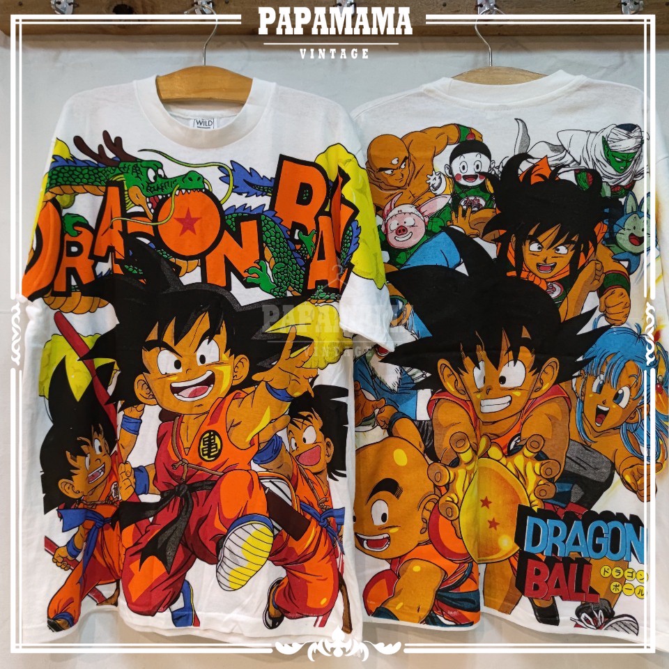 [ Dragon Ball ] OVP All Over Print ดราก้อนบอล โกคู เสื้อการ์ตูน papamama vintage