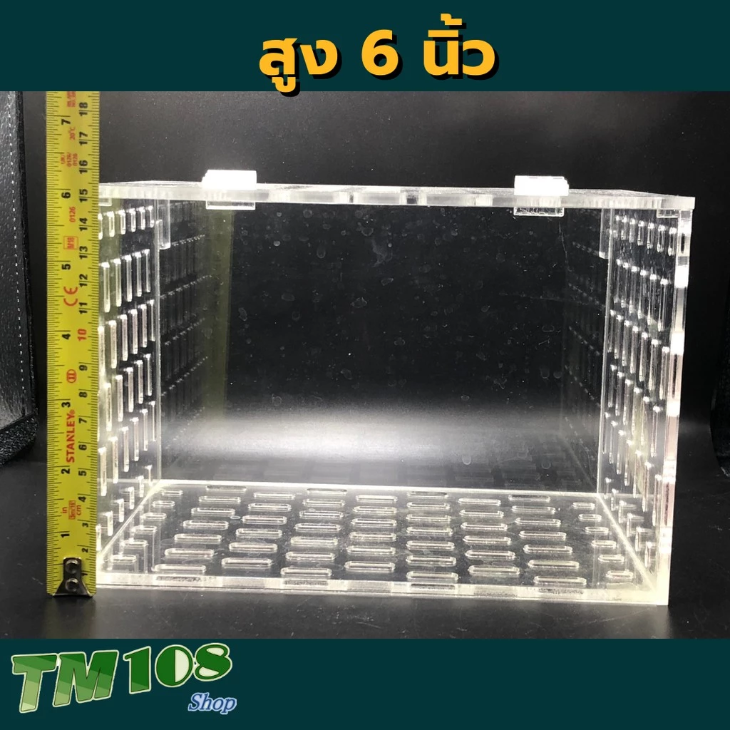 กล่องพักปลา กล่องแยกปลา อะคริลิค ขนาด 23x15x15cm มีฝาปิดกันปลากระโดด thumbnail 8