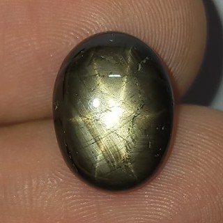 พลอย สตาร์ แซฟไฟร์ ธรรมชาติ แท้ ( Natural Black Star Sapphire ) หนัก 10.16 กะรัต