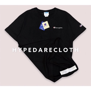 เสื้อยืด ปักลายโลโก้ Kaos CHAMPION ขนาดเล็ก สีดํา นําเข้า เต็มตัว