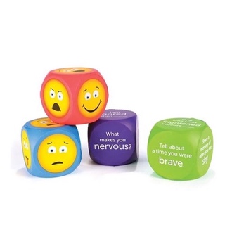 Emotion Cubes Set Of 4 (Questions And Emoji) ชุด ‘อีโมจิ’ โฟมนุ่มทรงลูกบาศก์ Brand 🇺🇸💯Learning Resources