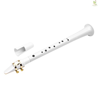 White Pocket Sax Portable Mini Saxophone Key of C Little Plastic Saxophone with Carrying Bag Wo