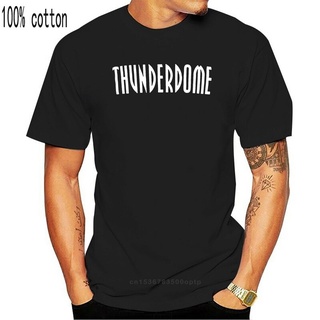 ใหม่ เสื้อยืดแฟชั่น พิมพ์ลายโลโก้ Thunderdome Hardcore Techno and Gabber 2 ด้าน สีดํา สําหรับผู้ชายS-5XL