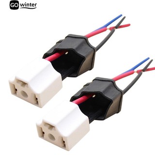 ☀2Pcs H4 9003 Ceramic Wire Wiring Car Head Light Bulb Harness 3 Holes Socket