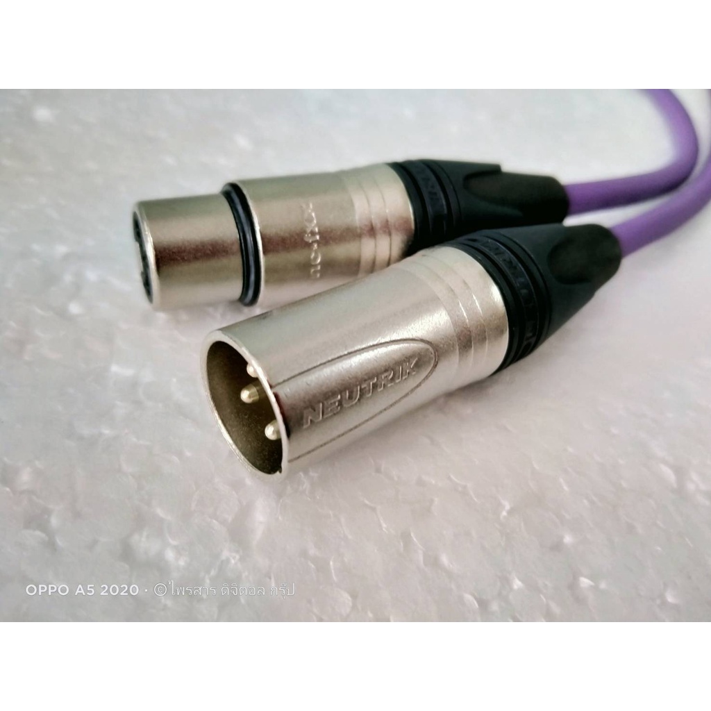 XLR to XLR Neutrik Balance สายสัญญาณ SOMMER ขนาด 2x0.22 mm2  ขนาด 70cm,1m.1.5m.2m. *สายสำเร็จพร้อมใช้