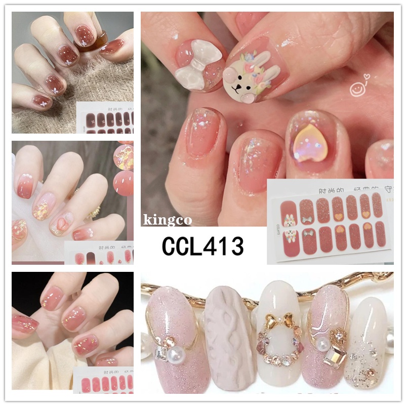 สติกเกอร์กลิตเตอร์ ผงโพลาไรซ์ สําหรับตกแต่งเล็บ