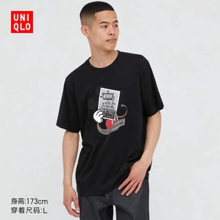 เสื้อยืดที่คุณต้องการใหม่ พร้อมส่ง Uniqlo เสื้อยืดคอกลม แขนสั้น พิมพ์ลาย MICKEY MOUSE สําหรับผู้ชาย และผู้หญิง (Disney S