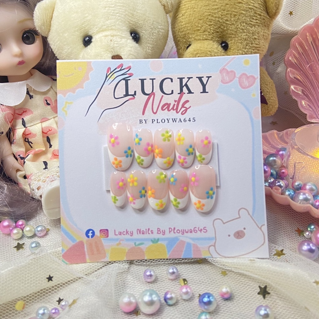 SH115 เล็บปลอมเจลแท้พร้อมติด ฟรีกาว+ตะไบ และของแถมสุด cute