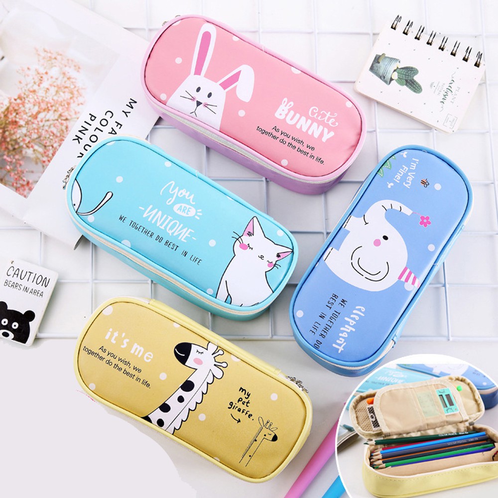 9PN002 พร้อมส่ง กระเป๋าดินสอ ลายการ์ตูนน่ารัก ความจุขนาดใหญ่ ใส่ได้เยอะ กระเป๋าดินสอ ดินสอ เครื่องเขียน กล่องดินสอ