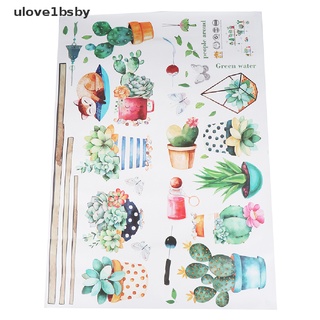 [ulove1bsby] สติกเกอร์ติดผนัง ลายกระบองเพชร มีกาวในตัว สําหรับตกแต่งห้องนั่งเล่น ห้องนอน พื้นหลังทีวี