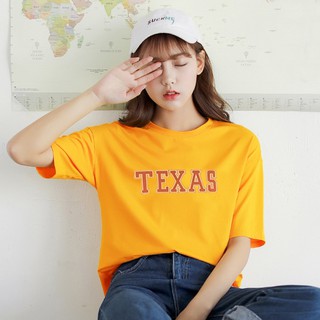เสื้อยืด สกรีนลาย TEXAS ผ้าเรยอน มี 2 สี