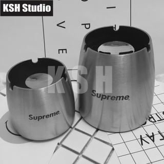 Supreme ashtray ที่เขี่ยบุหรี่สแตนเลสปัดรถหนาแฟชั่นกำเริบลมหลักฐานควันถ้วย