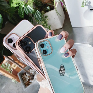 ✿เคสขอบเหลี่ยมทอง✿ [🇹🇭พร้อมส่งในไทย] เคสโทรศัพท์มือถือ เคสมือถือ เคสใส caseiP เคสขอบเหลี่ยม สำหรับรุ่น iP7Plus-12Promax