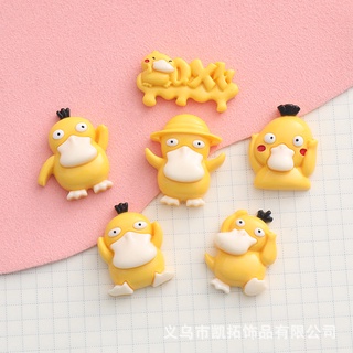 1Pcs Pokemon Psyduck กาวเรซิ่น การ์ตูนน่ารัก 3D DIY สําหรับตกแต่งเล็บ เคสโทรศัพท์ อุปกรณ์เสริมกล่องเครื่องเขียน