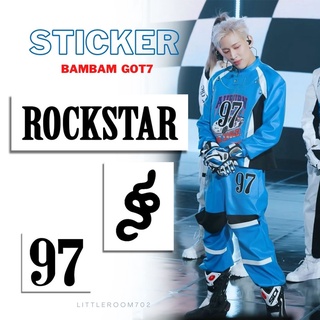 B2  Bambam 97 ROCKSTAR งู สติกเกอร์   3 ชิ้น ไดคัท เนื้อ PVC GOT7 แบมแบม BB  Sticker KPOP