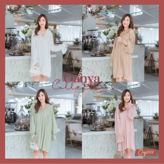 FairyAngelStore-เดรสอัดพีชแขนยาว (OY3000) #พร้อมส่ง #เดรสทำงาน #เดรสแฟชั่น #เดรสสวย #เดรสน่ารัก #เดรสผู้หญิง