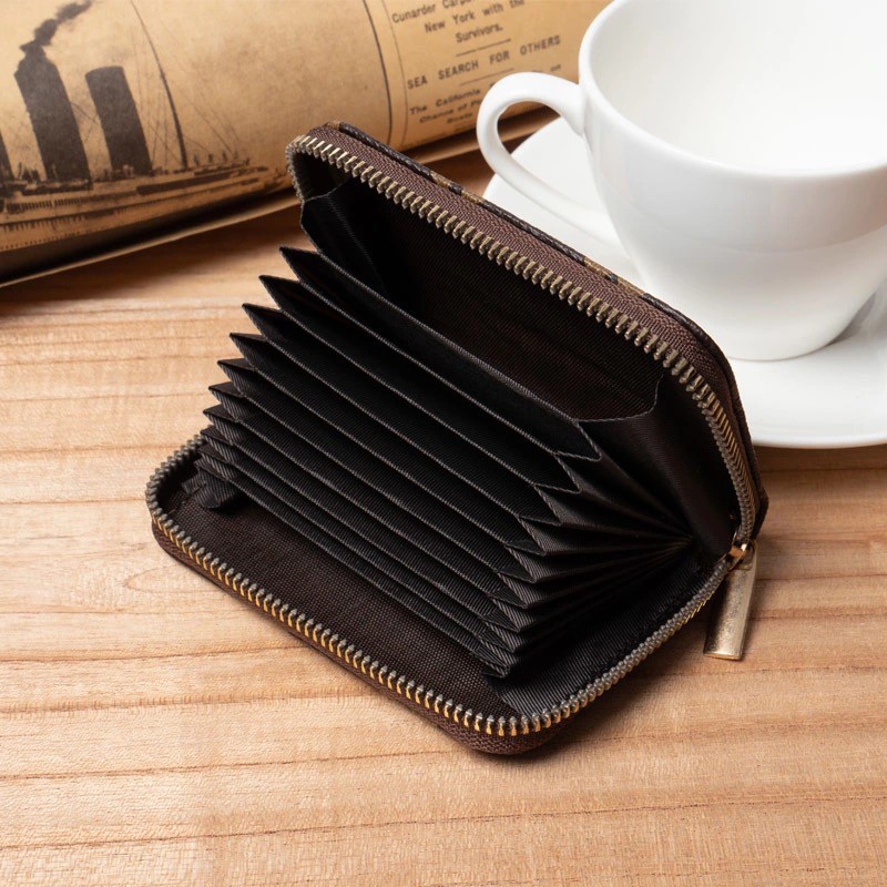 card holder men's and women's card holder old flower large capacity card holder
