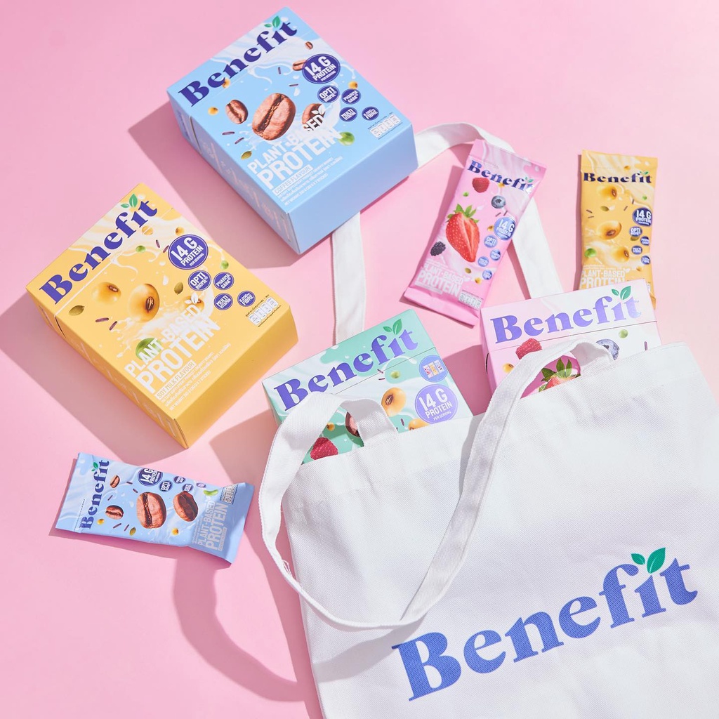 (2 กล่องแถม 2 แก้ว) Benefit Protein เบเน่ฟิต โปรตีนจากพืช โปรตีนเบลล่า ควบคุมน้ำหนัก น้ำตาล 0% 💚 Pla