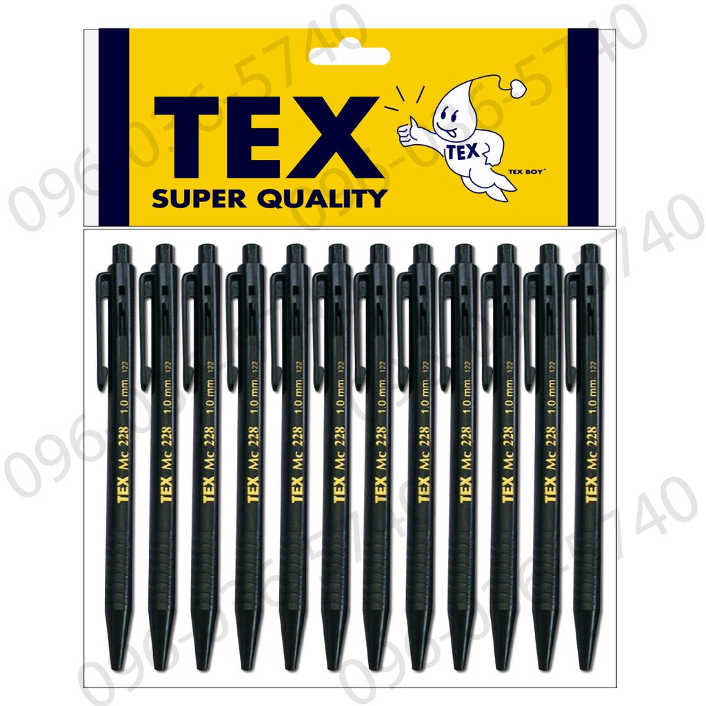 *** ปากกาลูกลื่นเขียนดีเวอร์ หาซื้อได้แล้วที่นี่ TEX MC 228 STD แพ็ค 12 ด้าม (หมึกดำ/แดง)