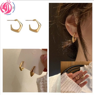 Womens retro Ins Style Temperament Earrings Silver gold  c-shape ear stud  jewelry