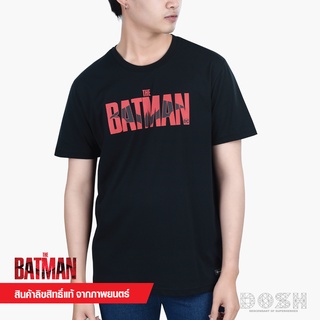 DOSH:MENS T-SHIRTS เสื้อยืด คอกลม แขนสั้น ผู้ชาย สีดำ ลิขสิทธิ์พิมพ์ลาย BATMAN 2022 รุ่นDBMT5273-BL