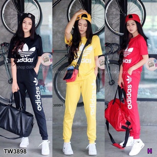 Set Adidas งานเสื้อแขนสั้น อกสกรีนโลโก้ Adidas มาพร้อมกางเกงขายาว