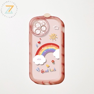 Zymello เคส OPPO A57 2022 4G Reno 8Z 5G Reno 7Z 5G Reno6 Z 5G Realme C35 A15 A16 A31 A5 2020 A53 A54 A93 A94 F7 F9 F11Pro Realme C21Y A76 A96 ใหม่เคสโทรศัพท์ซิลิโคนสีรุ้ง