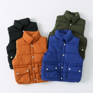 Winter Boys Girls down Padded Vest Lightweight Jacket Coat High Neck Waistcoat Warm Puffer Vest Kids Sleeveless Outwear 2-7Y