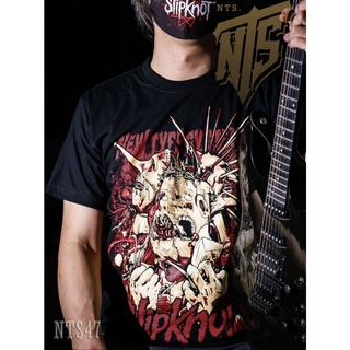 Tee NTS 47 Slipknot ROCK เสื้อยืด เสื้อวง เสื้อดำ สกรีนลายอย่างดี ผ้าหนานุ่ม ไม่หดไม่ย้วย NTS T SHIRT S M L XL XXL