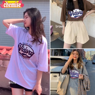 Chemisegrace✨พร้อมส่ง✨เสื้อยืดโอเวอร์ไซส์ผู้หญิง เสื้อสาวอวบ เสื้อโอเวอร์ไซส์ เสื้อสไตล์เกาหลีผู้หญิง 2305