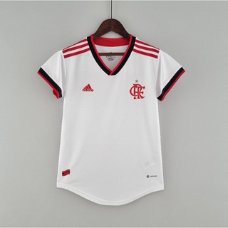 เสื้อกีฬาแขนสั้น ลายทีมชาติฟุตบอล Flamengo 22/23 ชุดเยือน สําหรับผู้หญิง