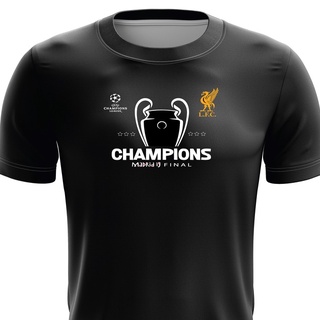 เสื้อยืด ลาย Liverpool FC แบบแห้งเร็ว ไซซ์ XS - 7XL (ผู้ชนะ UCL)